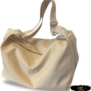 Versatile Large Nylon Crossbody Hobo Bag with Zipper & Surprise Gift Included